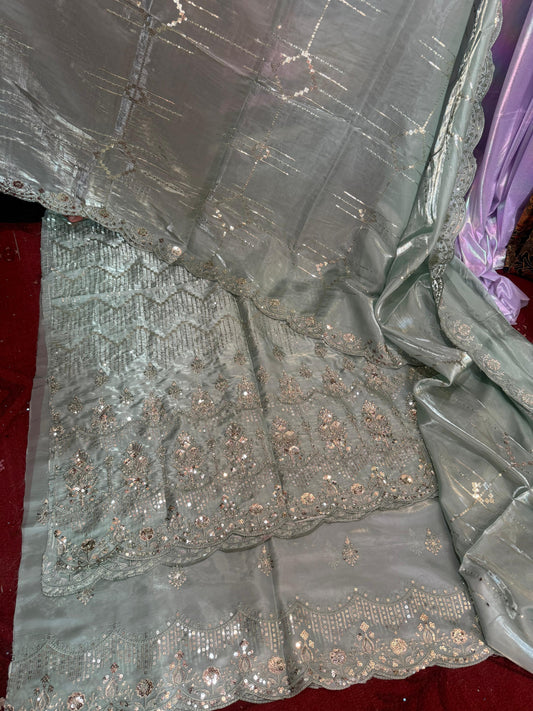 Luxury Embroidered Silk Suit
