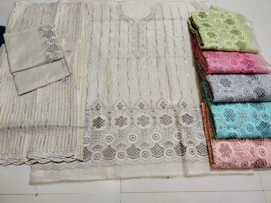 ✨ Luxury Caddi Net Embroidered Suit | 50% OFF | Free Delivery in Pakistan