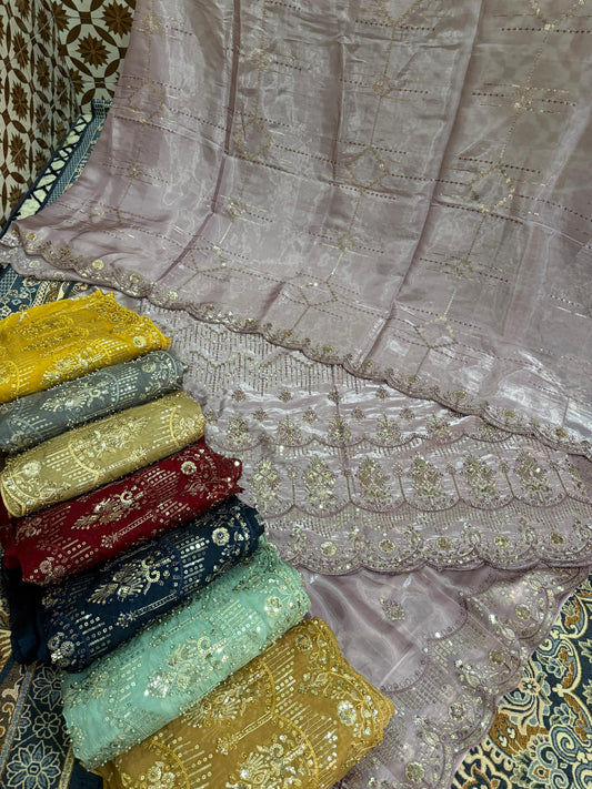 Luxury Embroidered Silk Suit